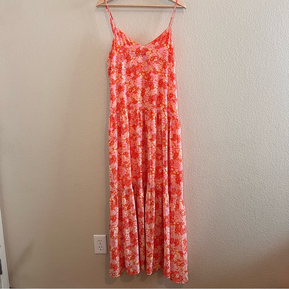 Code x Mode Maxi Orange Sleeveless Dress with Pockets Size Large NWT
